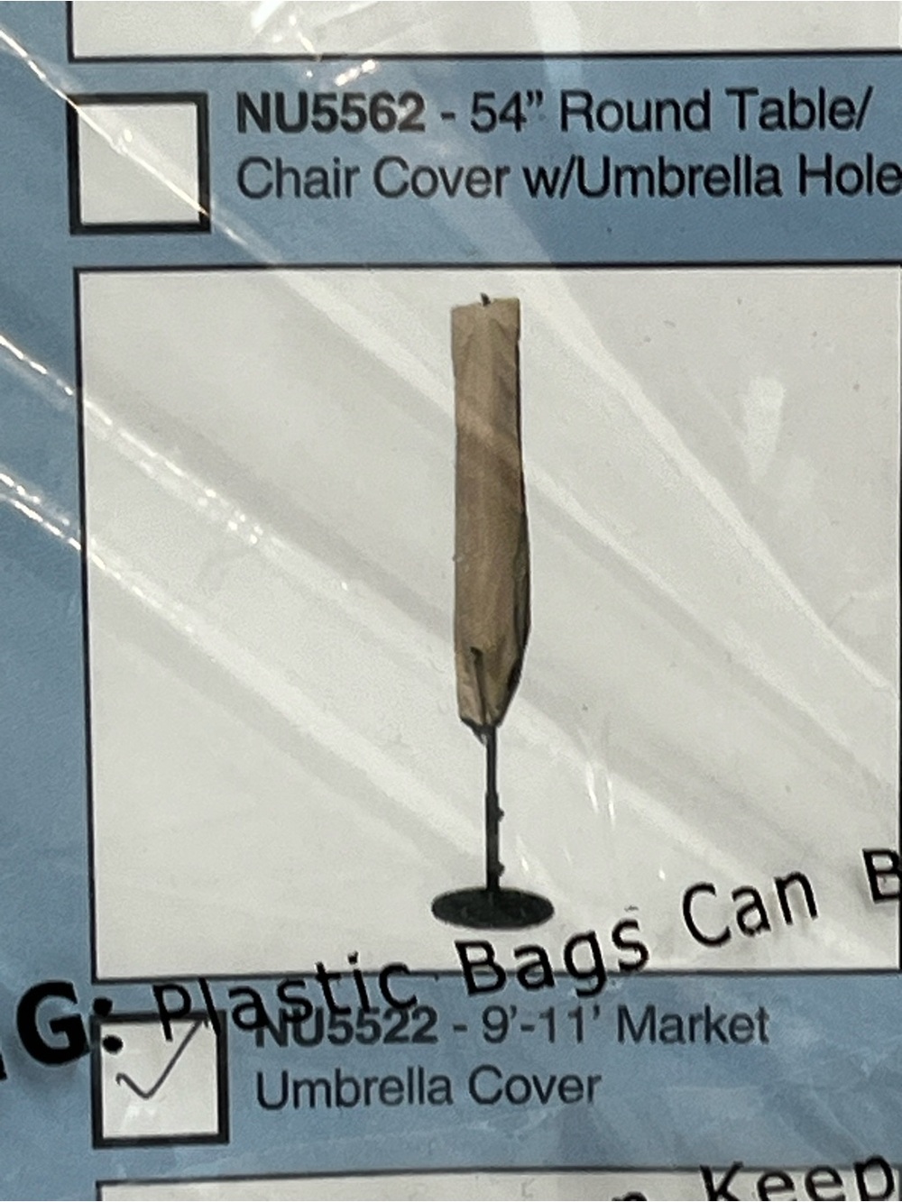 Outdoor Market Patio Umbrella Cover New Tan Sleeve Weather Protection Slip On